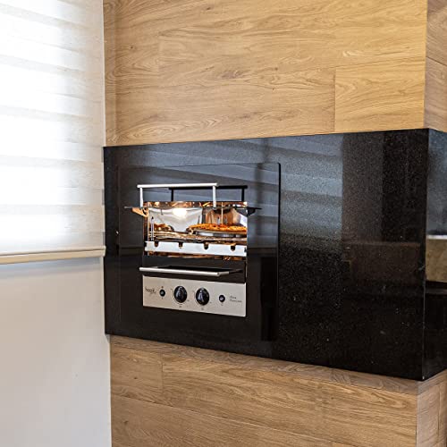 Churrasqueira Gourmet Rotativa a Gás GLP Embutir 48 x 52 cm Aço Inox Glass Premium 04 Bivolt - Hope