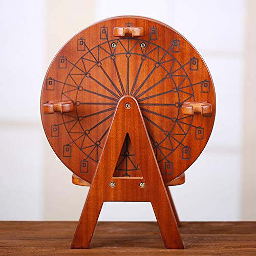 Soporte para botellas de vino Ferris Wheel de madera miniatura 7