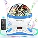 Moredig Baby Projector with Timer and Remote Built-in 12 Light Songs 360 Degree Rotating 8 Colorful Lights, Romantic Night Lighting Lamp for Birthday, Parties, Bedroom (Blue White)