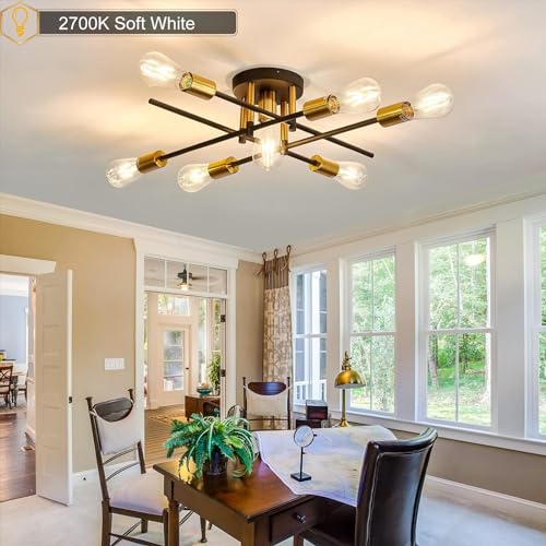 WTL Vintage Edison LED Filament Bulb, 6W 2700K, 600LM, 6 Pack