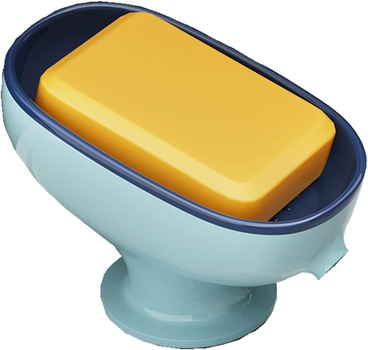 KASQUE Self Draining Soap Dish Bar Soap Holder with Suction Cup for Shower Bathroom Tub Kitchen Sink Plastic Sponge Dishes Waterfall Soap Dish Tray (Blue, Pack of 1) (B0DGXTTKWW) Amazon Price History, Amazon Price Tracker