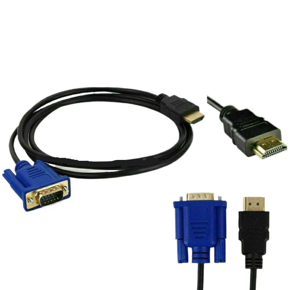 Kabel kompatybilny z HDMI 1,8 m do VGA 1080P HD z adapterem audio, kabel HDMI kompatybilny z kablem VGA