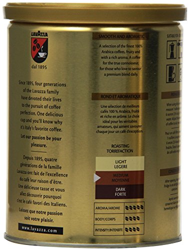 Image of Lavazza Qualita Oro Ground Coffee, 8oz Cans (Pack Of 2)