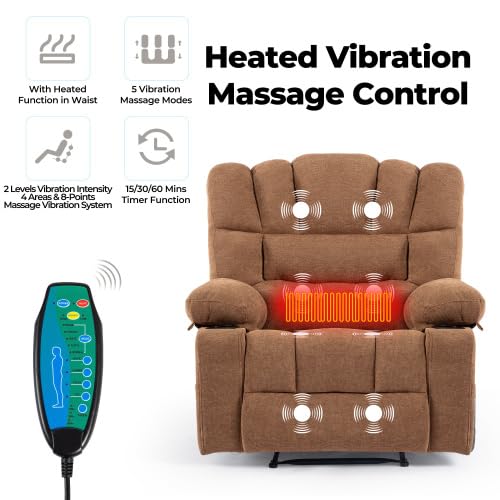 Sillón ergonómico reclinable marrón con masaje miniatura 4