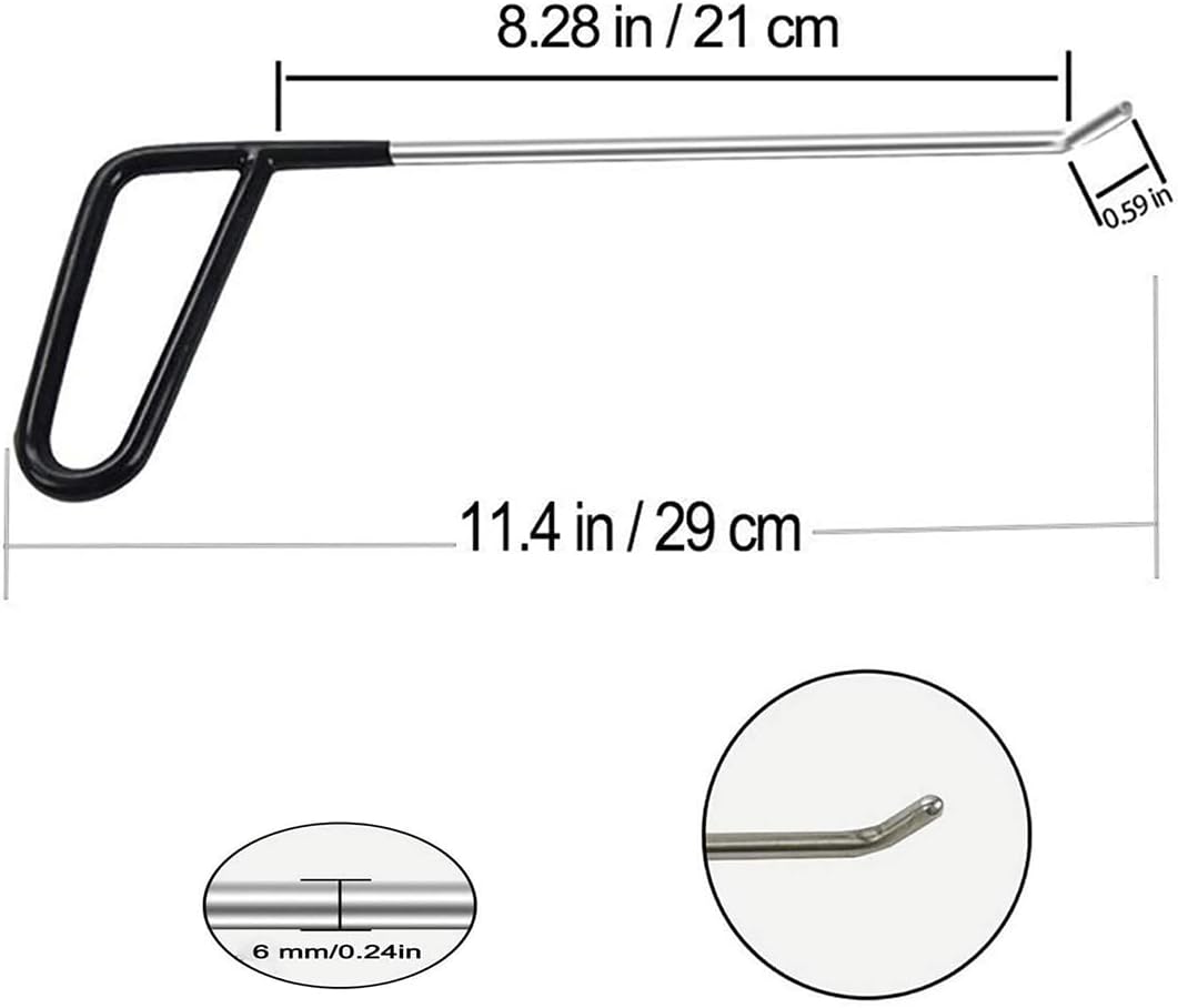 LadyRosian Paintless Dent Removal Rods Kit 18PCS with Rubber Replaceable Heads Tool for Car Body Hail Damage Dent Repair