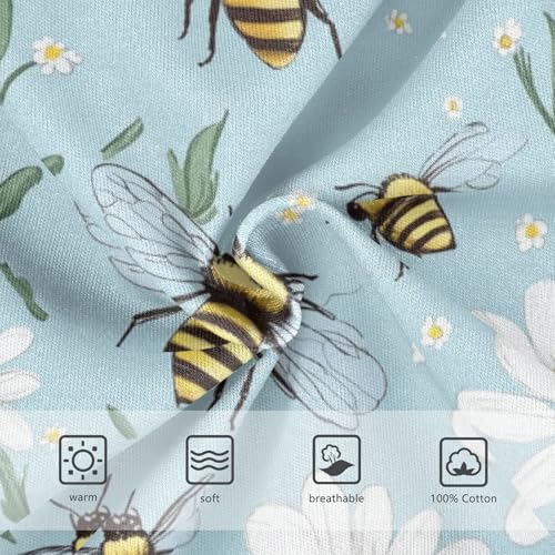 Wusikd Bees Daisies Boys' Underwear Cotton Blue Boys Briefs Soft Toddler Underwear 2T3