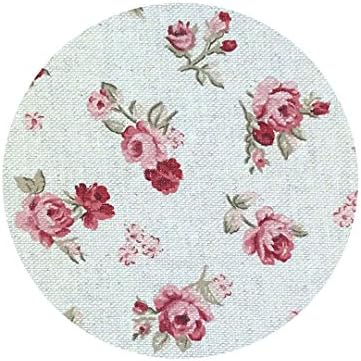 Provence Cotton Window Curtains with Lace in French Country Style for Kitchen, Bedroom, Living Room Decor, 67'' X 55'', Set of 2 Panels with 2 Tiebacks, Red Rose