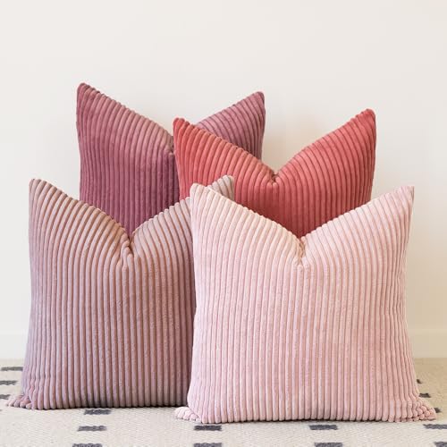 LANANAS Neutral Couch Throw Pillow Covers 18x18 Inch Set of