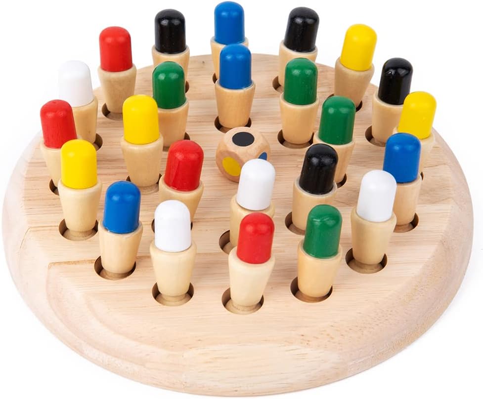 Juego de memoria para niños, juego de memoria de madera, juego de ajedrez lógico de madera, juego de mesa para niños, juguetes educativos en colores, juguetes divertidos interactivos, padres e hijos