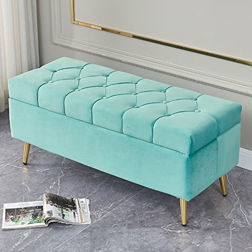 Tabouret de rangement vert idéal pour le salon et la chambre moderne
