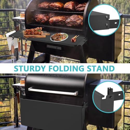 Sunkonny Folding Front Shelf - Replacement for Traeger Pro 780 and Ironwood 885, Grill Accessories 33" L x 12" W BAC442 Grill Table Shelf by Sunkonny - Image 6