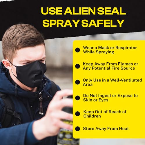 Alien Tape Liquid Sealant Spray 2 Pack, Waterproof Liquid Rubber Spray Prevents Patches and Seals Leaks, Protects Surfaces, Works on Most Materials, Long Lasting, Dries Black - Thumbnail 7