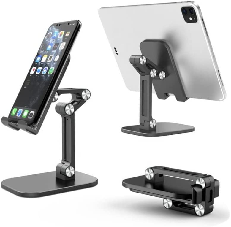 Soporte Tablet y Movil, Soporte Movil para Mesa Calidad Excelente, ABS, Plegable, Angulo Ajustable,...