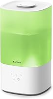LasVacde 2.5L Top Fill Cool Mist Humidifier for Bedroom - 30H Runtime, 28dB Quiet, Easy Clean for Baby Nursery, Plants & Large Rooms with Night Light