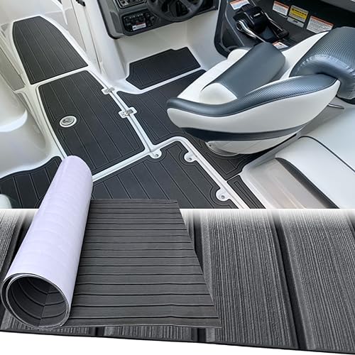 Hzkaicun Eva Schaum Boot Bodenbelag Marine rutschfeste Matte 240x90cm Selbstklebend Teakholzimitat Deck Teppich für Boote Schiffsdecks Yachtboden Schwimmbad Motorboot Schnellboot Kajak
