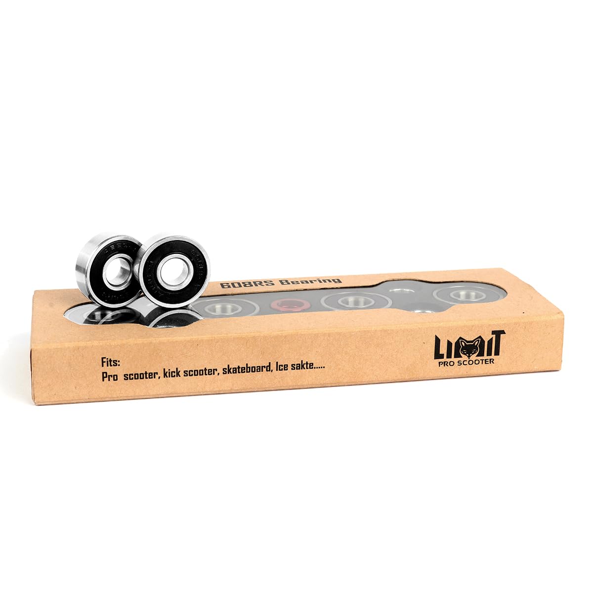 Limit LMT608RS ABEC 9 Ensemble de roulements de précision compatibles avec la plupart des roues pour trottinettes et skateboards