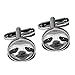 Sloth Face Round Cufflink Set - Silver