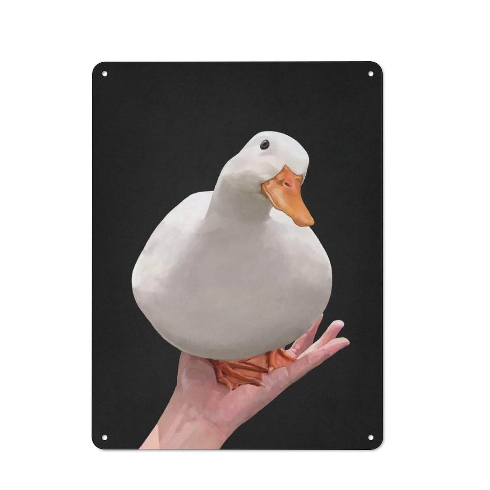 Junmoney Style-19 40X30cm Retro Tin Sign With Duck On Palm Meme For Living Room Wall, Housewarming Present For People Styling Living Room