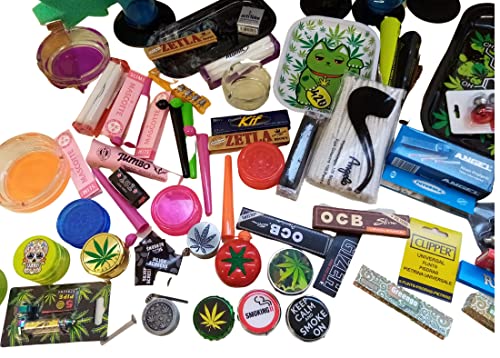 Huslage24 Set Überraschungspaket MAXI Bong Drehtablett Grinder Tubes Papers – Bild 4