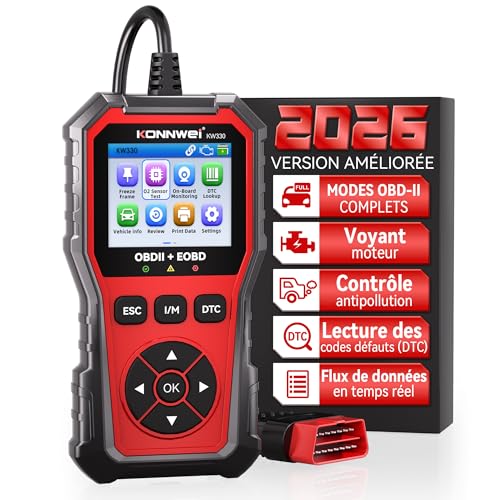 Valise Diagnostic Auto Multimarque OBD2, OBD2 Diagnostic Français, Valise Voiture Diagnostic Francais, Lecteur de Codes de Panne Moteur, pour Tous Les VéHicules OBDII...