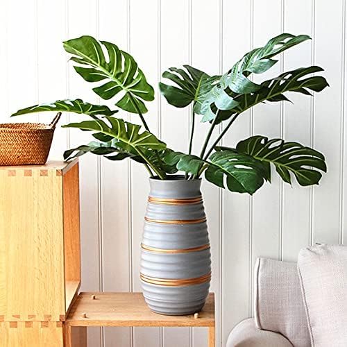 Miniatura 6 de Hojas de Monstera artificiales de tacto real, tallos de hojas de Monstera Deliciosa, palmera tropical sintética, vegetación para decoración del