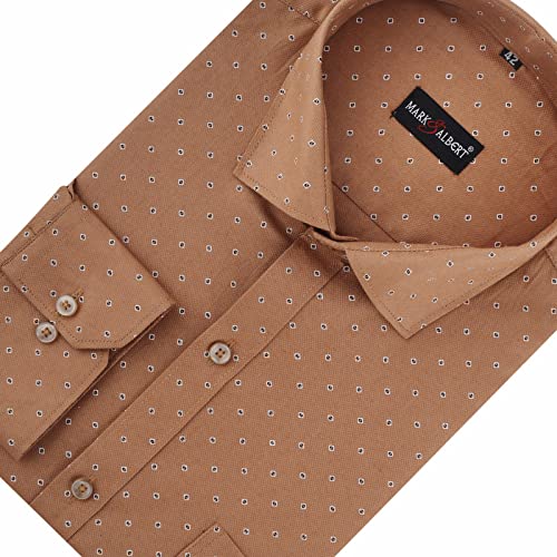 Image of Men's Printed Regular Fit Full Sleeves Cotton Formal Shirt
