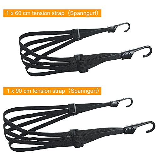 URAQT Fahrrad Spanngurt Elastische, 2 PCS Gepäckgurt Spannseile mit Haken Gepäckträger Fahrradgurt Verstellbarer Gepäckspanner für… – Ansicht 2