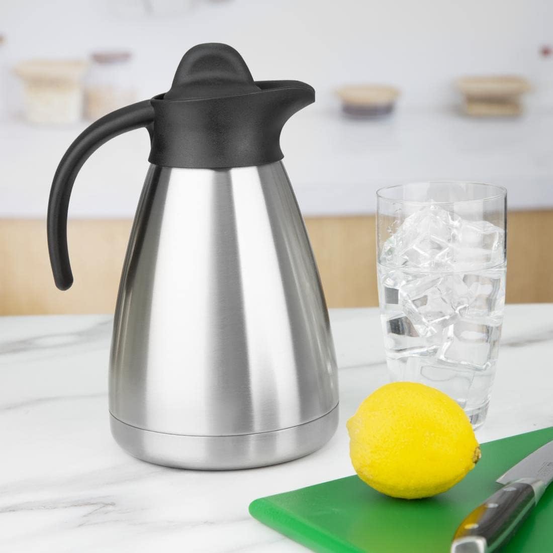 Olympia Screw Top Vacuum Jug 1 L Stainless Steel Mug Cup Creamer Pitcher