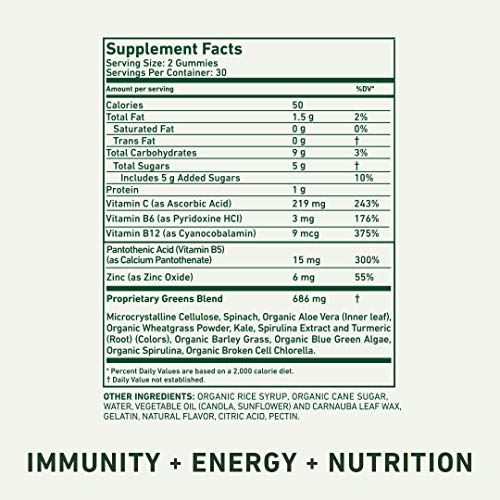 8Greens Gummies - World's First Gummies Made from Real Greens to Support Immunity & Energy for Adults and Kids (60 Count)