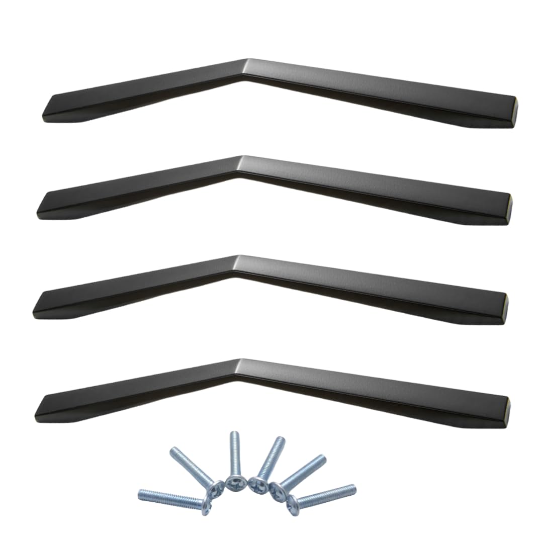 NLQCSXWEP Zinc Alloy Cabinet Bow Handle, Zinc Alloy Cabinet and Drawer Handles Matte Black Multiple Sizes 4-Pack(4068-192mm)