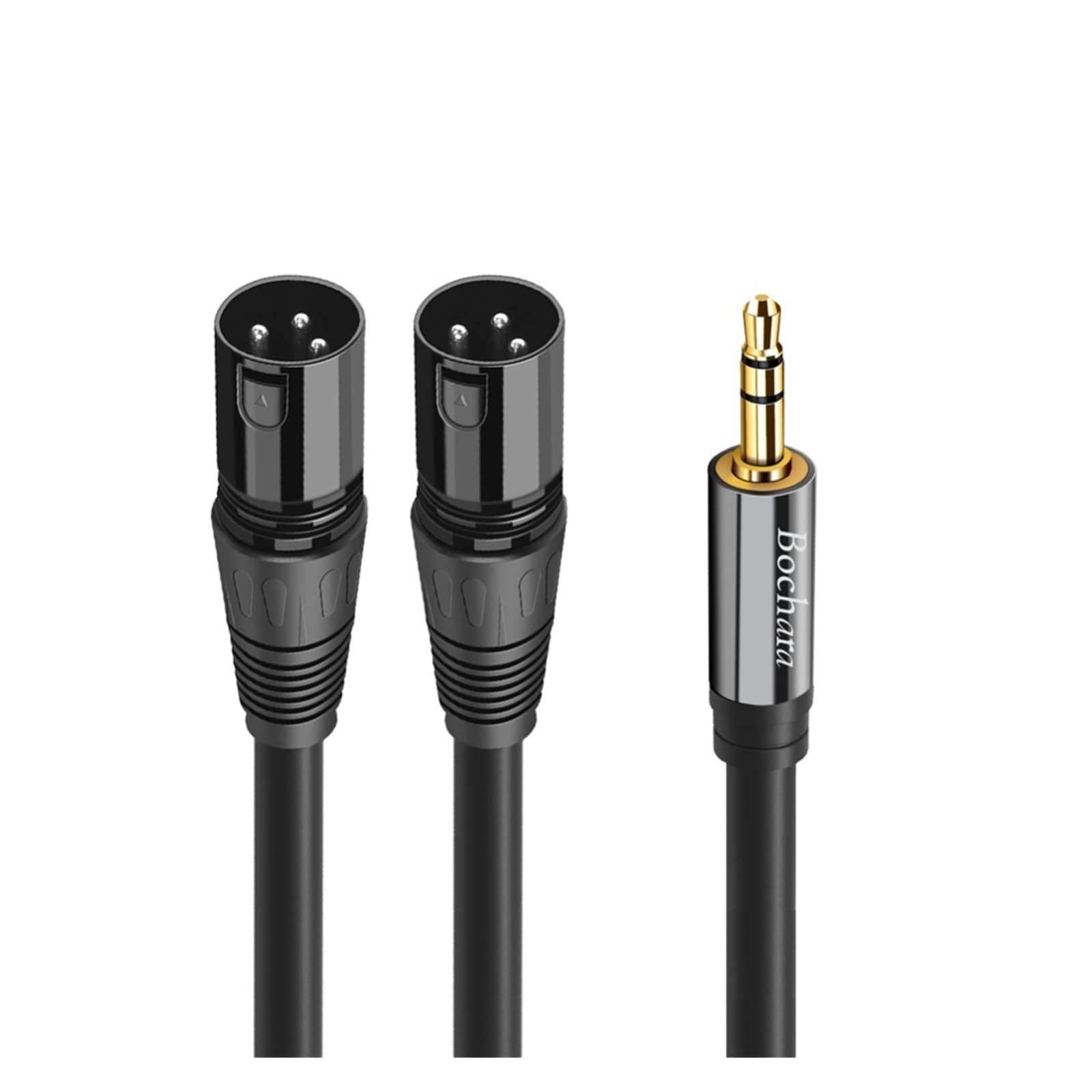 Cavo ausiliario audio da 3,5 mm jack stereo maschio a doppio XLR maschio OFC lamina + mezclador de altavoces trenzado 1,5m 3m 5m(1.5m)