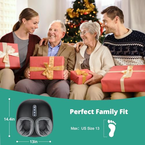 Medcursor Foot Massager with Heat - Shiatsu Feet Massage Machine Delivers Relief for Tired Muscles & Plantar, Deep Kneading Therapy, Multi-Level Settings for Home, Office Use, Size up to 13" - Image 3