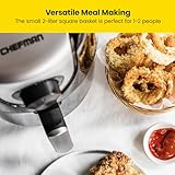 CHEFMAN Small, Compact Air Fryer Healthy Cooking, 2 Qt, Nonstick, User Friendly and Adjustable Temperature Control w/ 60 Minute Timer & Auto Shutoff, Dishwasher Safe Basket, BPA - Free, Black