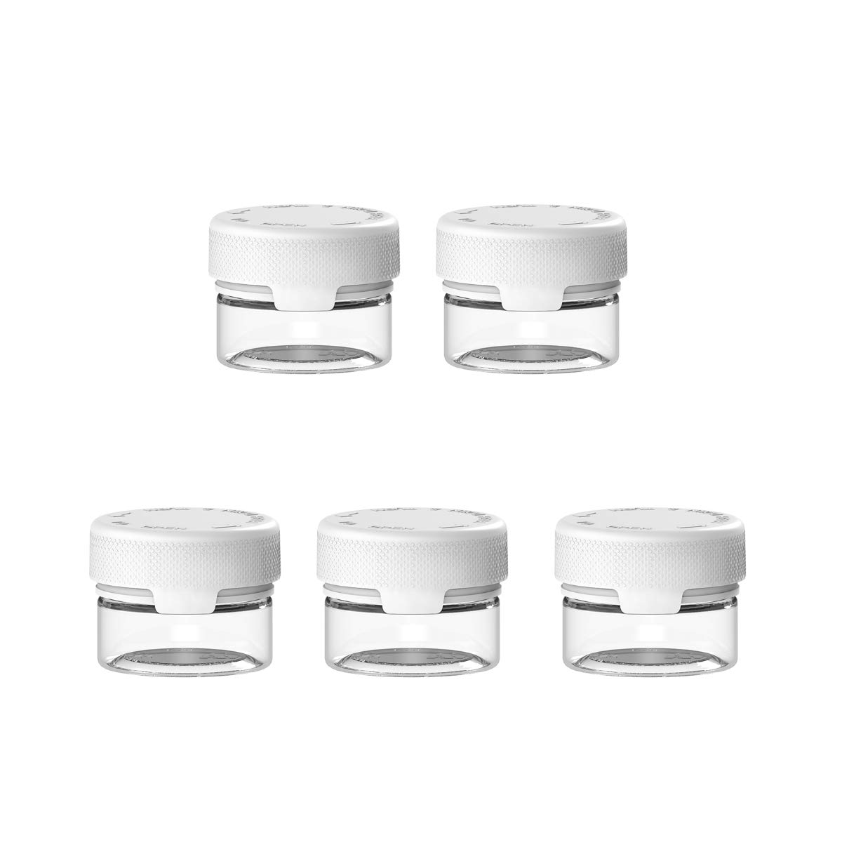 Copackr Chubby Gorilla Aviator PET Plastic Container for Dry Goods, Powders  and Medicines with Child Proof Caps, x Containers, Clear Container,