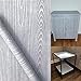Teemall Light Gray Wood Grain Self Adhesive Sticker Wallpaper Furnitur Cabinets Wardrobe Shelf Liner 17.7 In X 98In