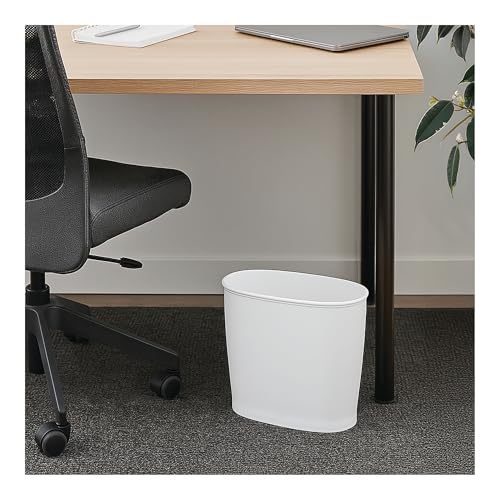 Image of iDesign Slim Plastic Bathroom Trash Can, Small Garbage Bin for Bedroom, Office, Desk, Dorm, 2-Pack, White