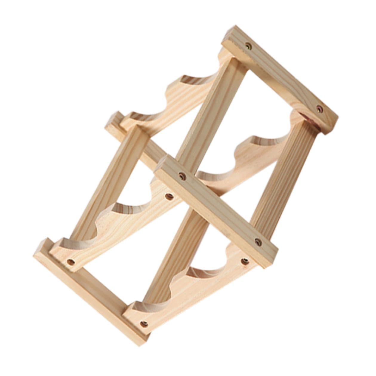 Casier à vin bois pour 4 bouteilles de vin rouge support de rangement compact