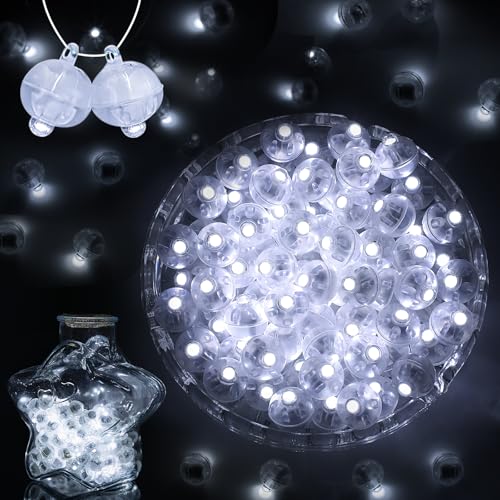 Image of 50pcs Mini LED Ballon Lights - 24+ Hours of Flashing Multicolor Glow Waterproof Balloons Lights with Hooks for Party Christmas Halloween Decorations