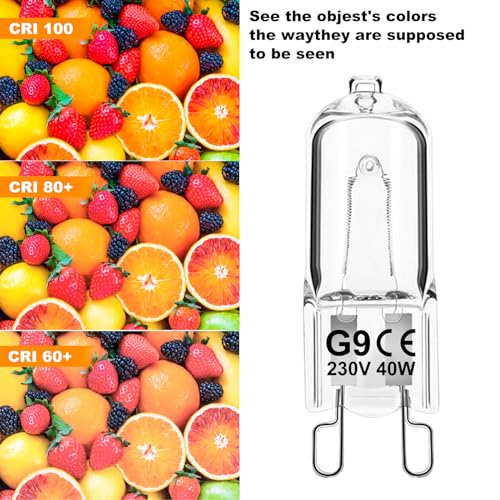 Jaenmsa G9 Halogen Light Bulbs, 40W 2700K Warm White 230V Dimmable Capsule Bulbs, Non-Flicker, 12 Pack - Image 4