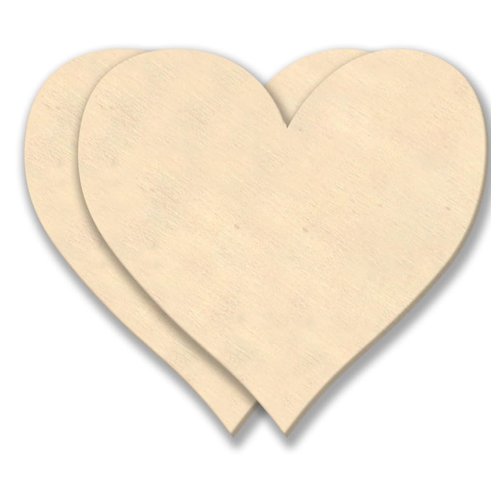 The Crafts Outlet 4-in Family of Wood Shape 4mm Thick Shape (Heart) Medium Unfinished Plywood, 2-Pack