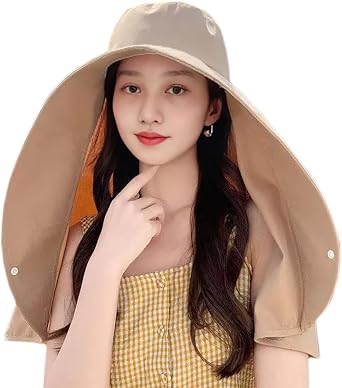 Fashion Outdoor Beach Hats UPF 50+ UV Sun Protection Wide Brim Shawl Breathable Face Neck Flap Cover Folding Sun Hat
