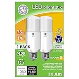 GE Lighting 32295 LED Bright Stik 14-watt (75-Watt Replacement), 1060-Lumen Light Bulb with Medium Base, Soft White, 2-Pack