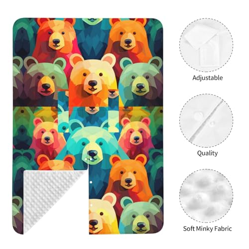 Housse de siège de voiture pour bébé ours colorés multi-usage poussette - 7