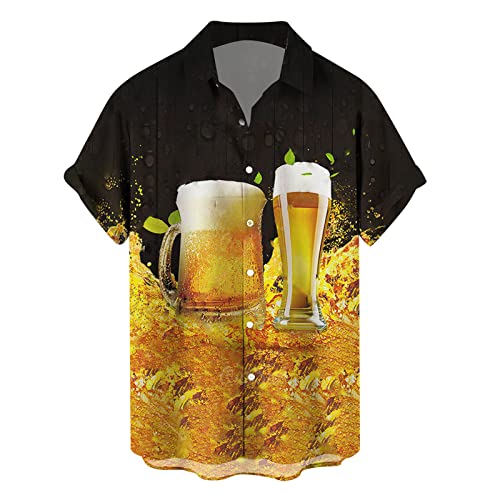 Camisas hawaianas para hombre – Camisas de flores estampadas camiseta de manga corta para vacaciones, blusa ligera para playa y verano, camisa con botones, camisas casuales con solapa, camisas de ocio