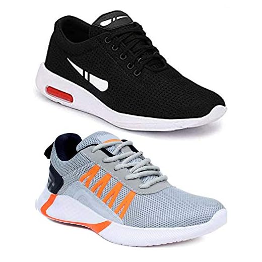 Shoefly Men's (1200-9310) Multicolor Casual Sports Running Shoes 8 UK (Set of 2 Pair)