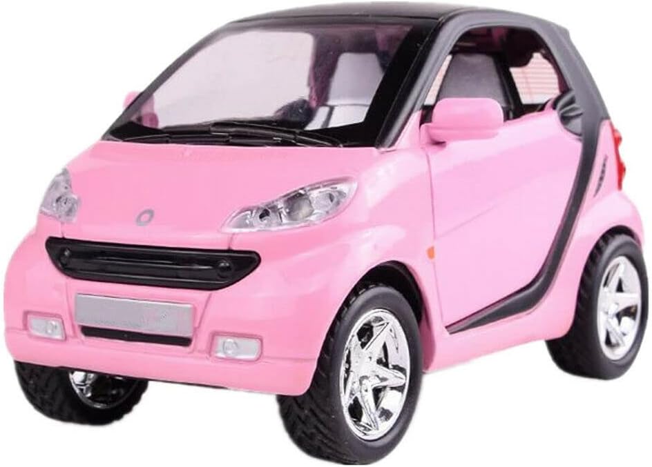 ARCADORA1:32 Scale for Smart Fortwo Diecast Model Car Pullback Vehicle Toys Collection Toys, Kids Gift, with Sound and Light (Pink)