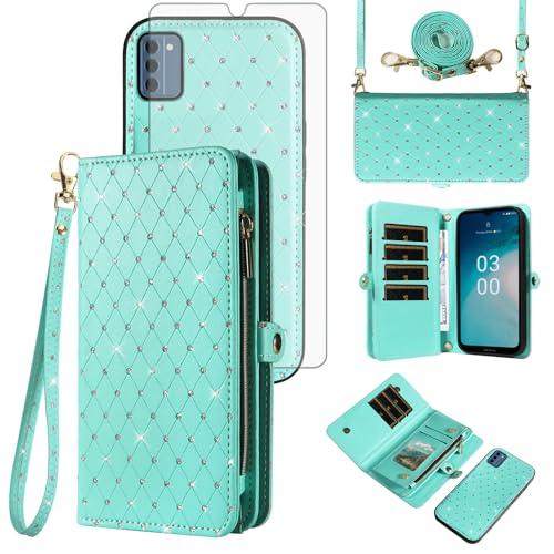 Coque Nokia C300 robuste en similicuir avec protection d'écran verre