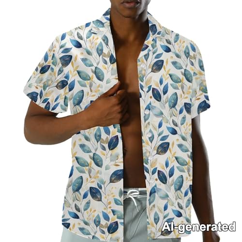 Image of Hawaii Matching Couple Outfits Husband and Wife Clothing Fashionable Mens Casual Shirts Hawaii Dress with Soft Fabric