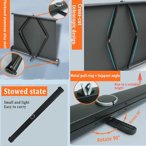 Pantalla Proyector 50 pulgadas 16:9 portátil ligera miniatura 3