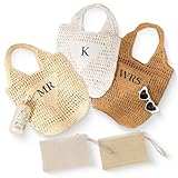 Personalized Straw Beach Bag, Custom Name Tote Bag, Large Beach Storage Bag for Women, Bridesmaid Gift Bag, Suitable for Beach, Summer Vacation, Bachelorette, Mother's Day Wedding Birthday Gifts